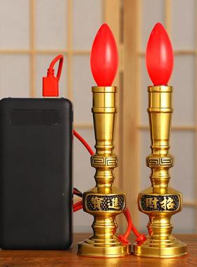 电子用蜡电烛灯1灯烛灯电蜡烛台插电双亮供灯长烛明灯家蜡电烛电