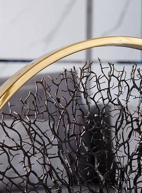 铁式艺新中几何办公场装饰品海树摆件所创意2154家居欧式金属摆设