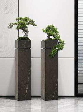 大理茶石PGM落花地盆仿真迎松客盆景样板房酒店室禅意微景观橱窗