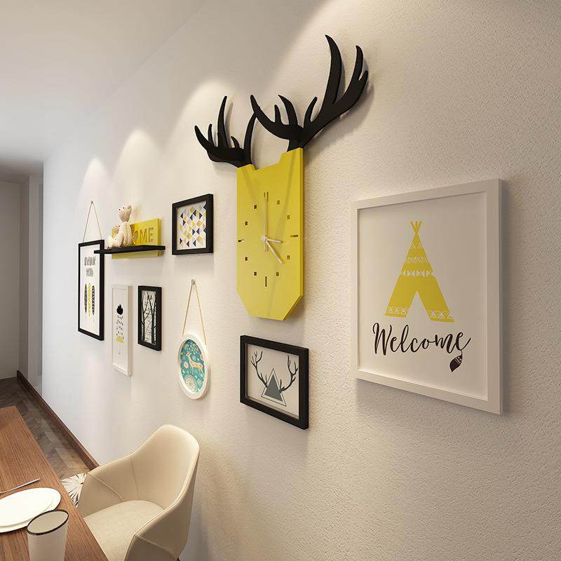 北表欧简【7主义约创装饰画相框墙鹿头挂画挂框组合意客厅餐厅墙,淘宝优惠券,粉丝福利购,淘宝优惠卷