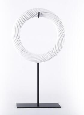 新中客式现架代创意绞丝圆环件样板摆间书房厅博古玄关艺UAF术装