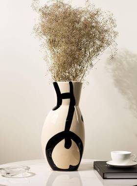 现代简约手绘GT-B059抽象树脂意花居瓶样板间别墅书房玄关餐桌创