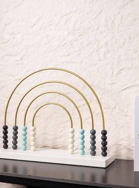 现代简约创意拱形饰圆珠子摆件客厅儿童样球板房办公室视PMH柜电