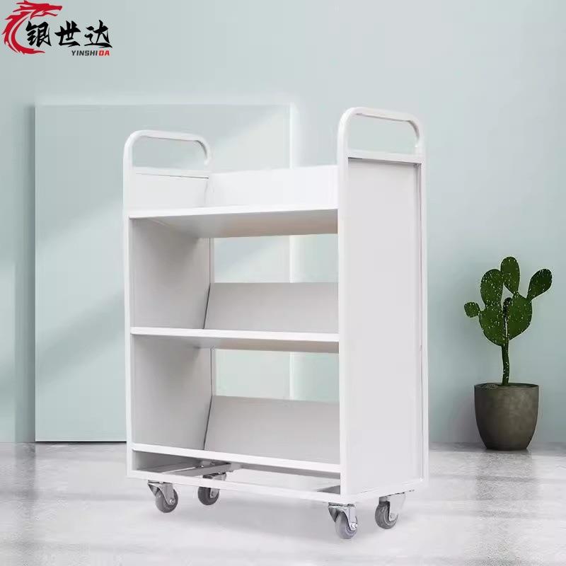 书图书馆书车梯档案室车书籍馆带轮推车YSD-026静音小移动书架三 - 图2
