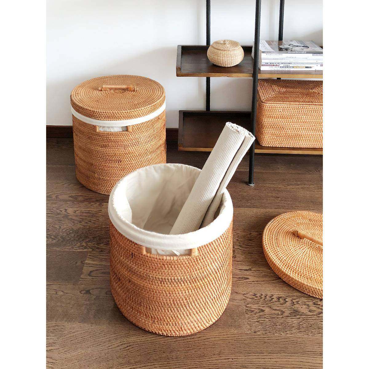 越南藤编脏衣服收纳筐篮玩具衣物桶家用编织简约大号框衣篓子,淘宝优惠券,粉丝福利购,淘宝优惠卷