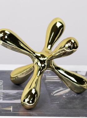 欧式装创LXZ意家居饰品摆件镇轻奢样板纸房装饰几脂何树售楼处饰