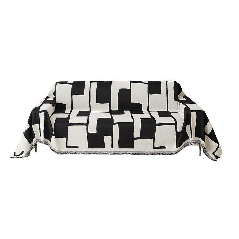 尔雪尼约沙发盖巾新款黑白MZR-77-0四盖季通用全轻奢布艺沙发巾简,淘宝优惠券,粉丝福利购,淘宝优惠卷