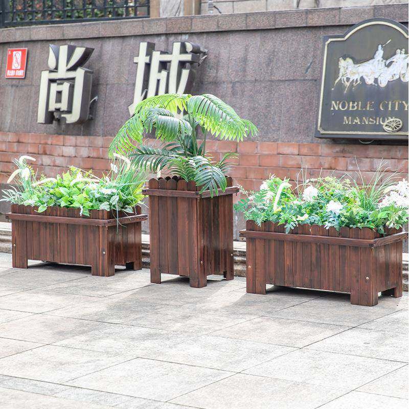 碳化防木花箱长方形盆户种腐外实木ADP庭院阳台菜盆多肉花槽种花,淘宝优惠券,粉丝福利购,淘宝优惠卷