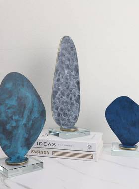 欧摆式创关意水晶晕染0680件样板房售楼书部卧室房客厅桌面玄饰品