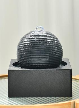 现厅代流水摆件设循风环水球桌面喷泉居家客摆电视柜开业礼071220