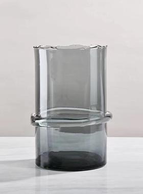 现代简约新中式轻奢1735不规玻璃水培花瓶摆售件样软板房楼处装则