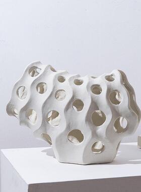 代简约珊瑚几何摆件酒前样台店售楼部书柜客HEF厅现板房树脂软装