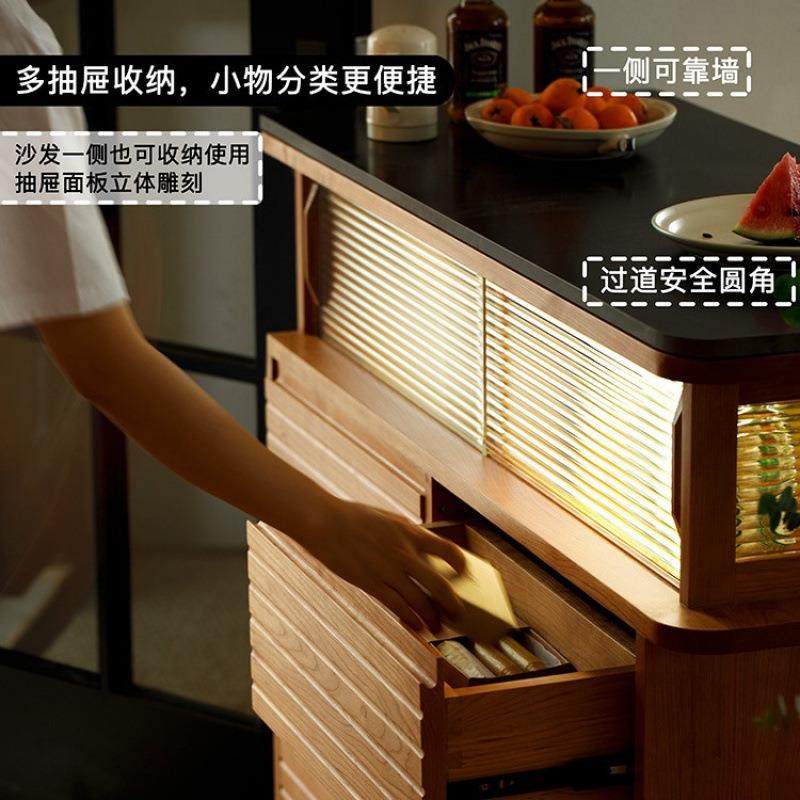 北欧实木玄关吧台柜家用小户型岩板隔断岛台餐厅简约收纳餐边柜,淘宝优惠券,粉丝福利购,淘宝优惠卷