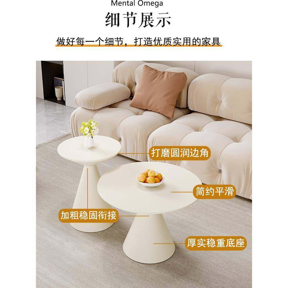 轻奢创意边几桌现代客厅沙发茶几小桌子民宿圆桌铁艺床边桌整装无,淘宝优惠券,粉丝福利购,淘宝优惠卷