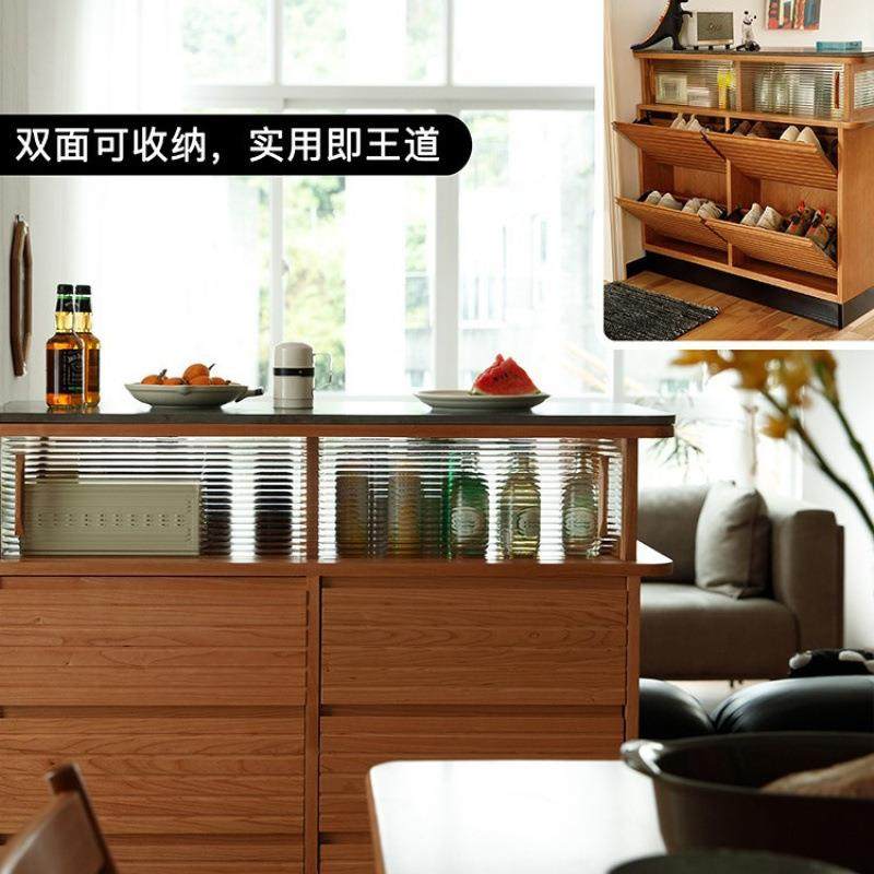 北欧实木玄关吧台柜家用小户型岩板隔断岛台餐厅简约收纳餐边柜,淘宝优惠券,粉丝福利购,淘宝优惠卷
