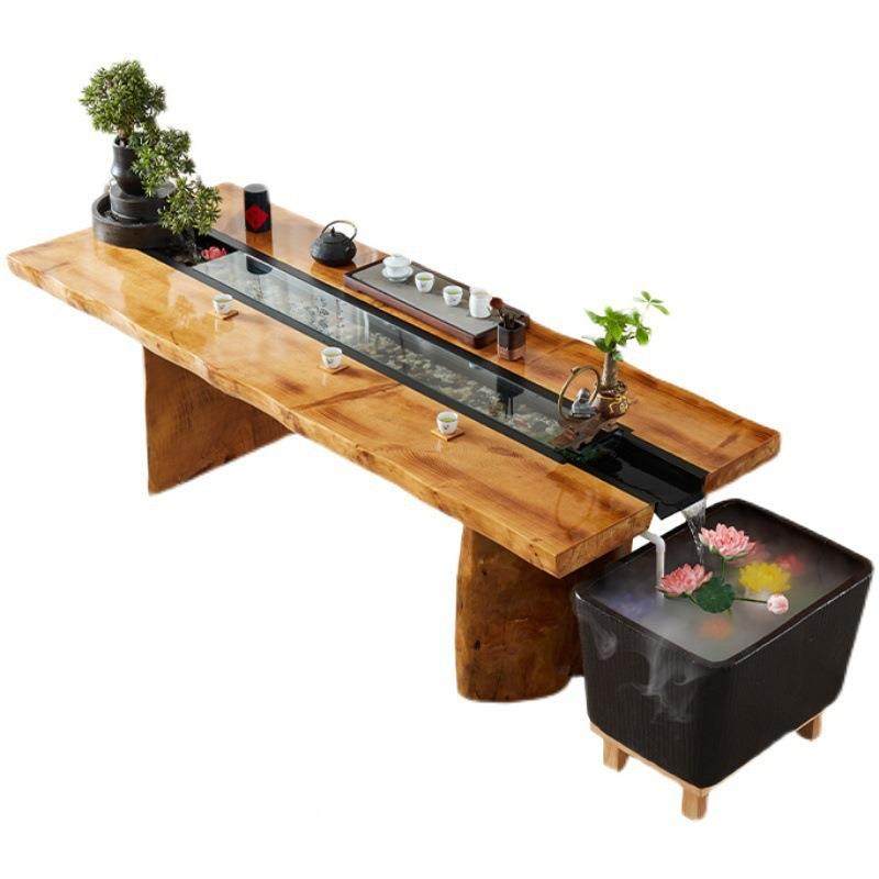 自动循环流水养鱼实木茶办公桌室板大XPR台茶楼会客接待功夫茶茶,淘宝优惠券,粉丝福利购,淘宝优惠卷