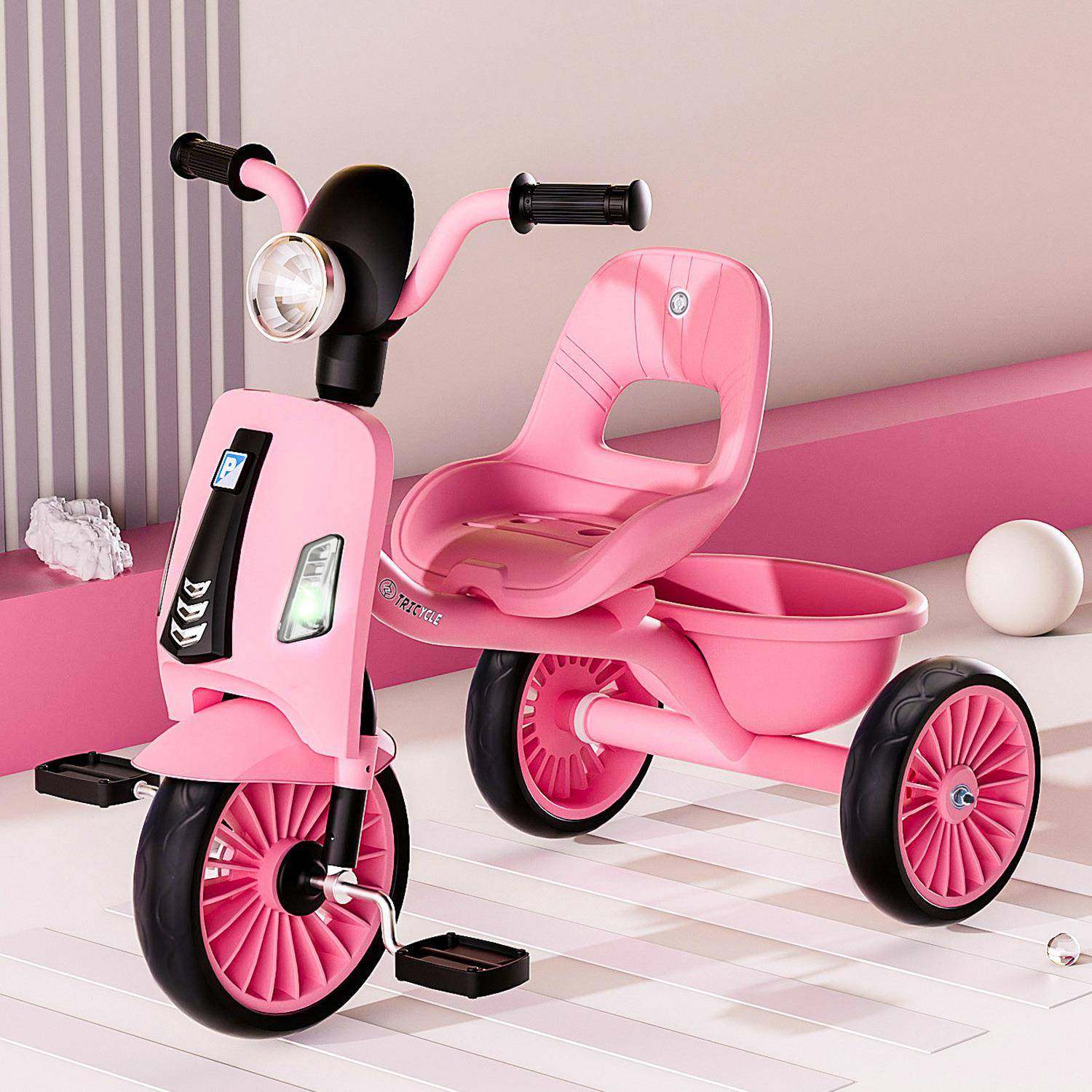 儿童三轮车1-3-2-6岁大号宝宝手推脚踏车儿童车小孩玩具灯光音乐,淘宝优惠券,粉丝福利购,淘宝优惠卷