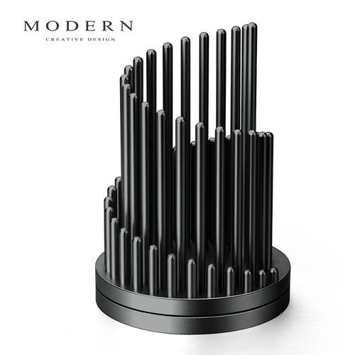 Modern铝合金旋转减压笔筒 创意高档摩登造型金属笔筒 时尚办公摆 - 图0