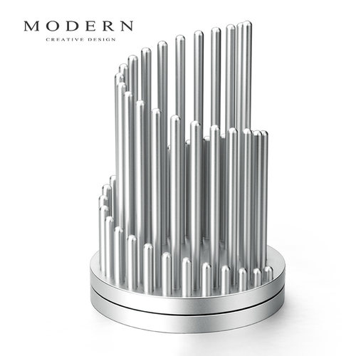Modern铝合金旋转减压笔筒 创意高档摩登造型金属笔筒 时尚办公摆 - 图3