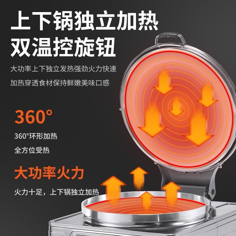 Commercial large double-sided heating canteen pancake pancake pancake pancake pancake pancake stove