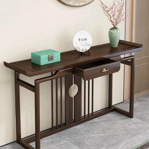 中式实玄关柜玄关720台长条桌入户桌案台玄关桌条贡桌条几木案靠 - 图0