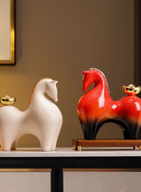 新中式创意马摆件办公室老板桌面装饰摆件客厅电视柜酒柜玄关礼品