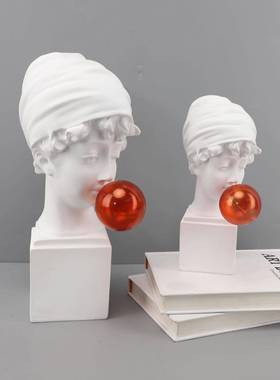 欧式轻奢创意树脂人0352物雕塑板摆件样卧房室客书房厅玄关家居工