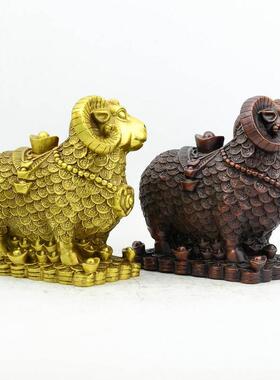 全20190612铜羊摆件肖羊金钱生山羊家居摆万件羊精工铜万财福绵羊