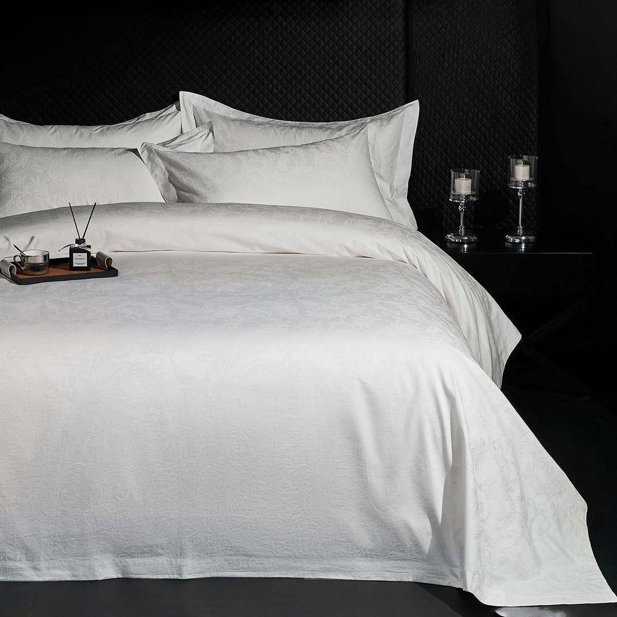 宾馆上酒店床用品四件套全加厚棉纯床棉白色单被套高端轻奢HNK民,淘宝优惠券,粉丝福利购,淘宝优惠卷