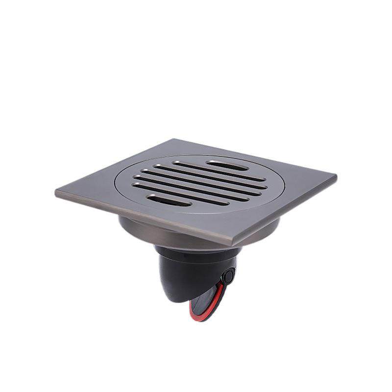 方形枪灰全铜地漏厨房阳台淋浴洗衣机隐藏式防反水改管地漏,淘宝优惠券,粉丝福利购,淘宝优惠卷