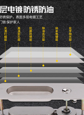 家用平移门简约移门锁推拉橱房门隐形拉手勾锁趟门推拉门锁具批发