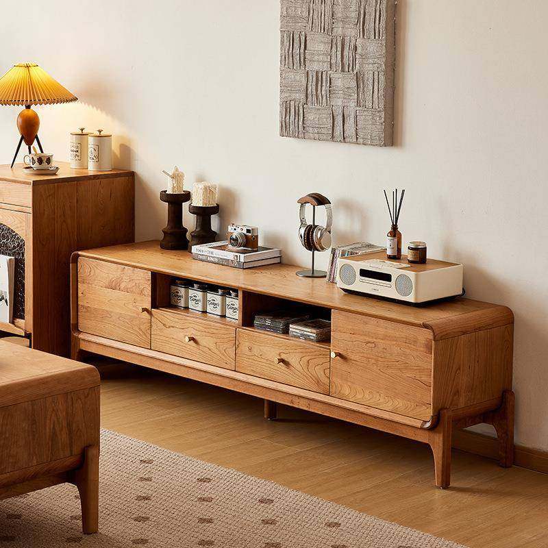 北欧黑胡桃木全实木电视柜极简北欧樱桃木原木客厅储物收纳电视柜,淘宝优惠券,粉丝福利购,淘宝优惠卷