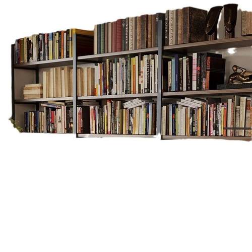 去客厅化书柜一体整墙实木双人电脑桌长条桌家用靠墙书桌书架写字 - 图3