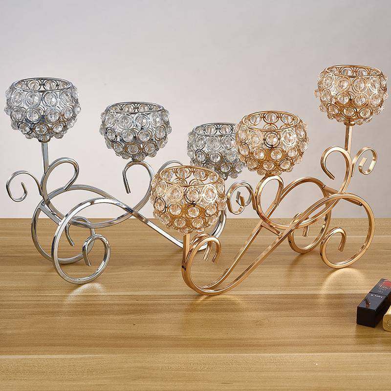 欧式铁艺烛台主桌花瓶金属蜡烛架婚庆道具电镀金色烛杯工艺品摆件,淘宝优惠券,粉丝福利购,淘宝优惠卷