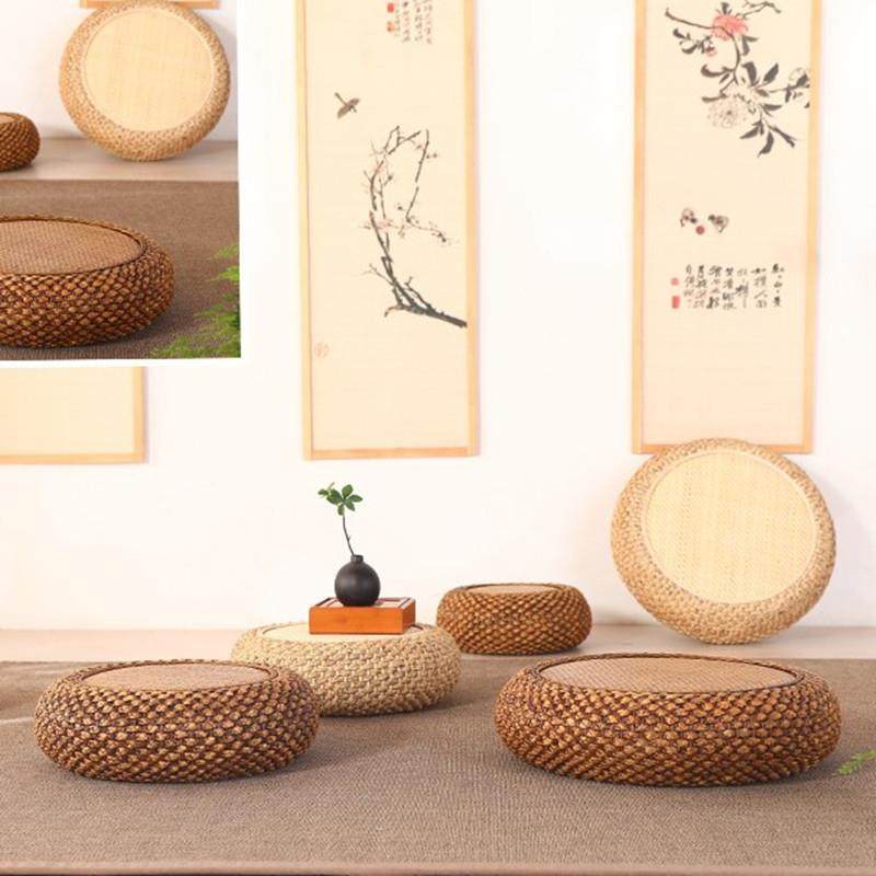 日式坐凳藤编蒲团坐垫榻榻米阳台飘窗客厅地上坐墩草编打坐修禅垫,淘宝优惠券,粉丝福利购,淘宝优惠卷