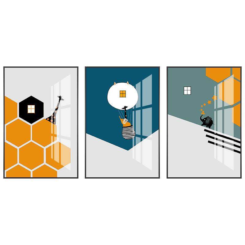 彩色卡通图案男孩女孩卧室床头挂画童趣儿童房装饰画温馨创意墙画,淘宝优惠券,粉丝福利购,淘宝优惠卷