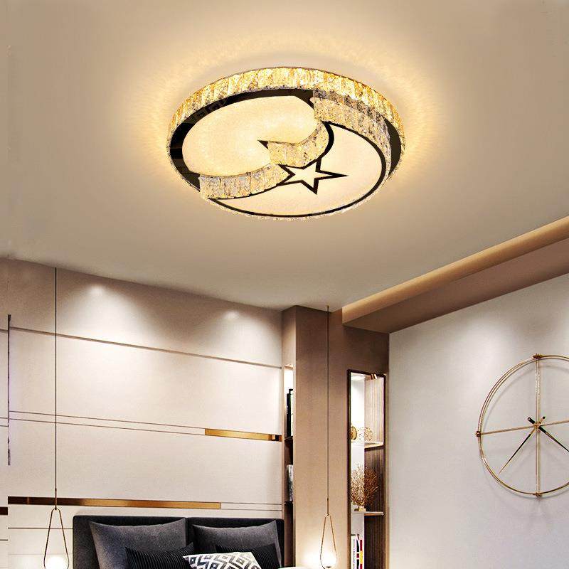 LED吸顶灯圆形卧室灯高档水晶房间灯温馨家用主卧室智能语音灯具,淘宝优惠券,粉丝福利购,淘宝优惠卷