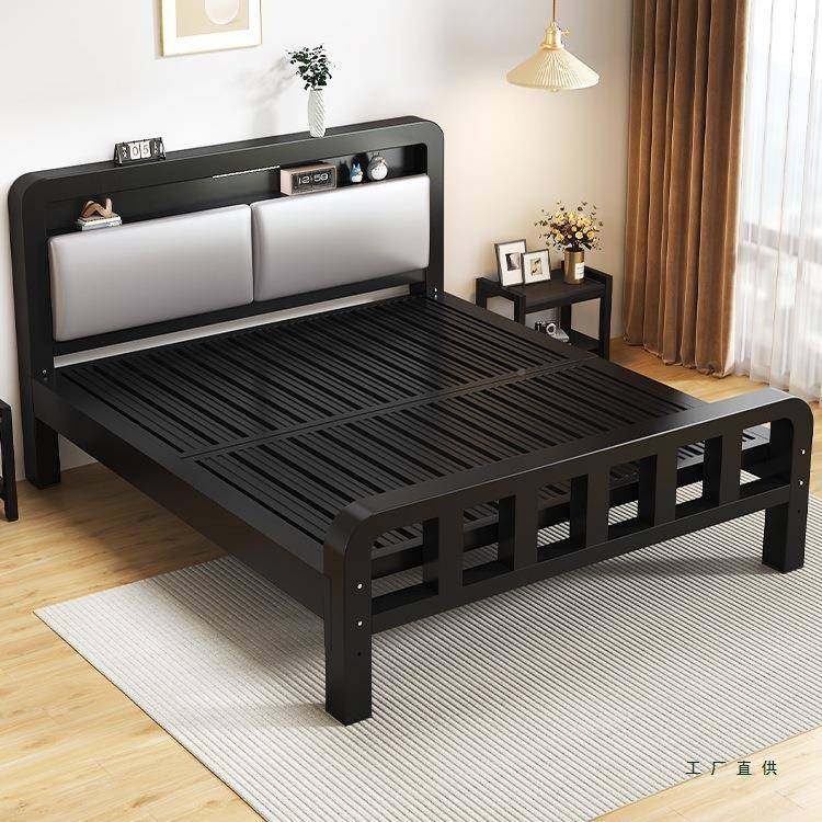 铁床现代简单人床加粗加厚双人床经济出房租床头77433艺约可置物,淘宝优惠券,粉丝福利购,淘宝优惠卷