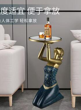 轻奢艺术人客大型落电地摆件托盘厅玄关BJ1233视物柜沙发旁边家居