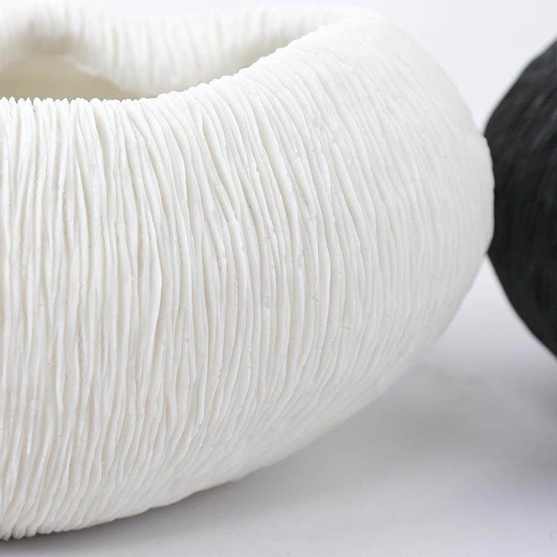 现代简约黑白几何珊瑚形花盆样板房客厅卧室花器饰品摆件,淘宝优惠券,粉丝福利购,淘宝优惠卷