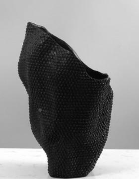 花瓶软件摆客厅插北欧艺术创意轻奢花落YEL地餐桌装饰品异形黑色