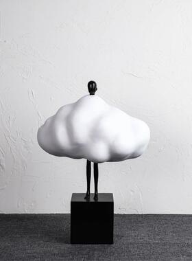 云朵大人物落地饰雕样板间厅售楼处BYJ客儿童装房客厅玄塑关橱窗