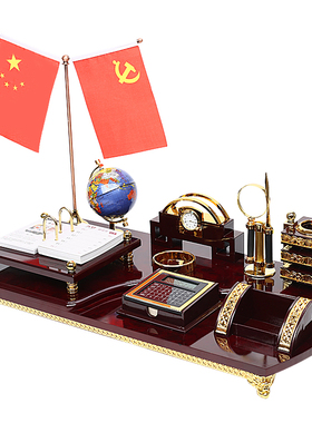 老板办公室桌面摆件高档笔筒公司前台装饰品摆设工艺品送领导礼物