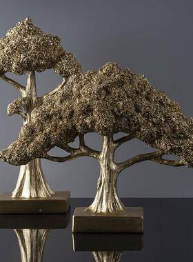 现代简约书招柜桌面财22639树摆件招装财家居客厅电公视柜酒柜办