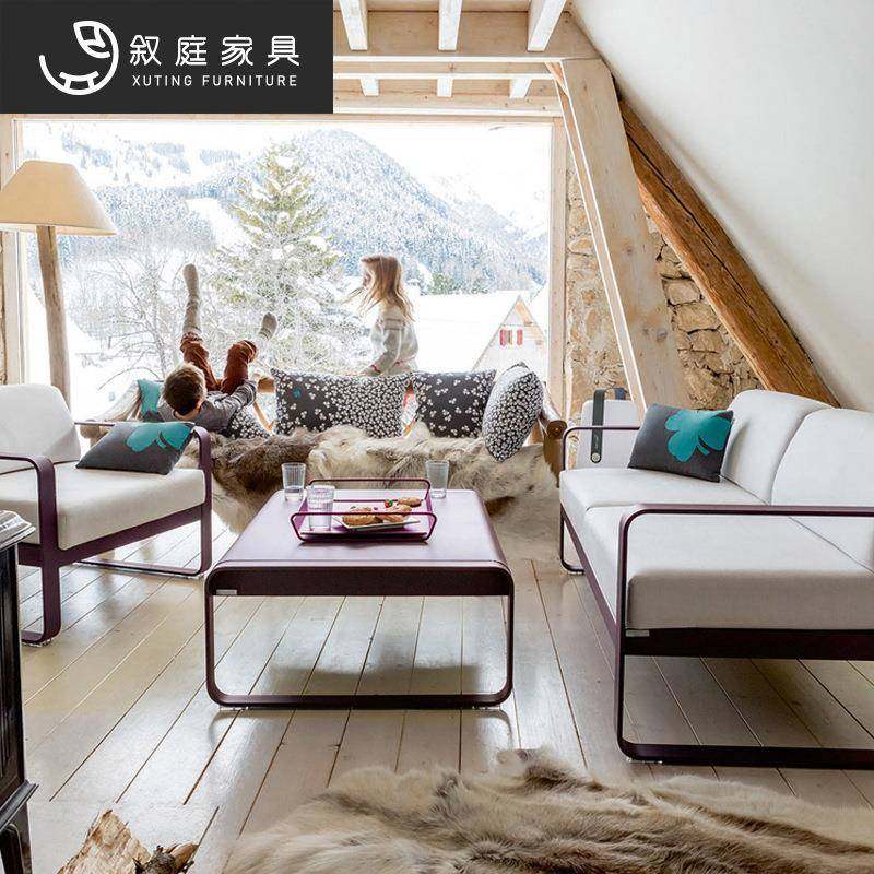 铁艺北欧户外沙发阳台庭院组合现代休闲露天露台茶几别墅景区家具,淘宝优惠券,粉丝福利购,淘宝优惠卷