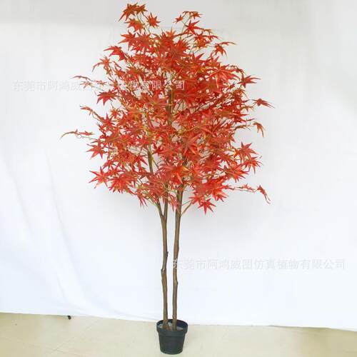 仿真枫树枫叶树盆栽鸡爪槭客厅橱窗仿真树植物造景装饰摆件真 - 图2