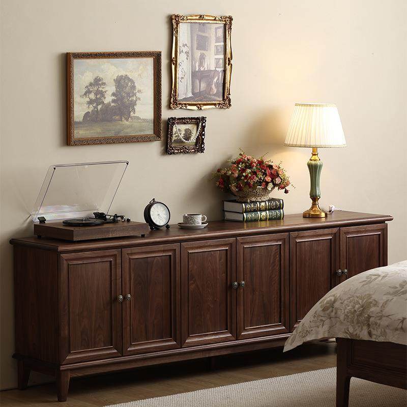 北美黑胡桃木厅柜美式实木电视柜原木现代简约收纳储物柜中古客厅,淘宝优惠券,粉丝福利购,淘宝优惠卷