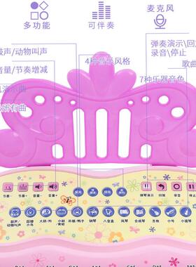 儿童电子琴女孩初学者入门可弹奏音乐玩具宝宝多功能小钢琴3-6岁1