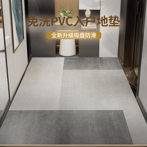pvc地垫入户门垫入户地垫可擦洗门口耐脏免洗皮革脚垫可裁剪地毯 - 图0