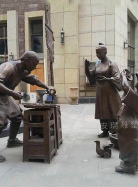 铸铜古代将军战士人物 户外城市园林景观摆放玻璃钢仿铜人物雕塑